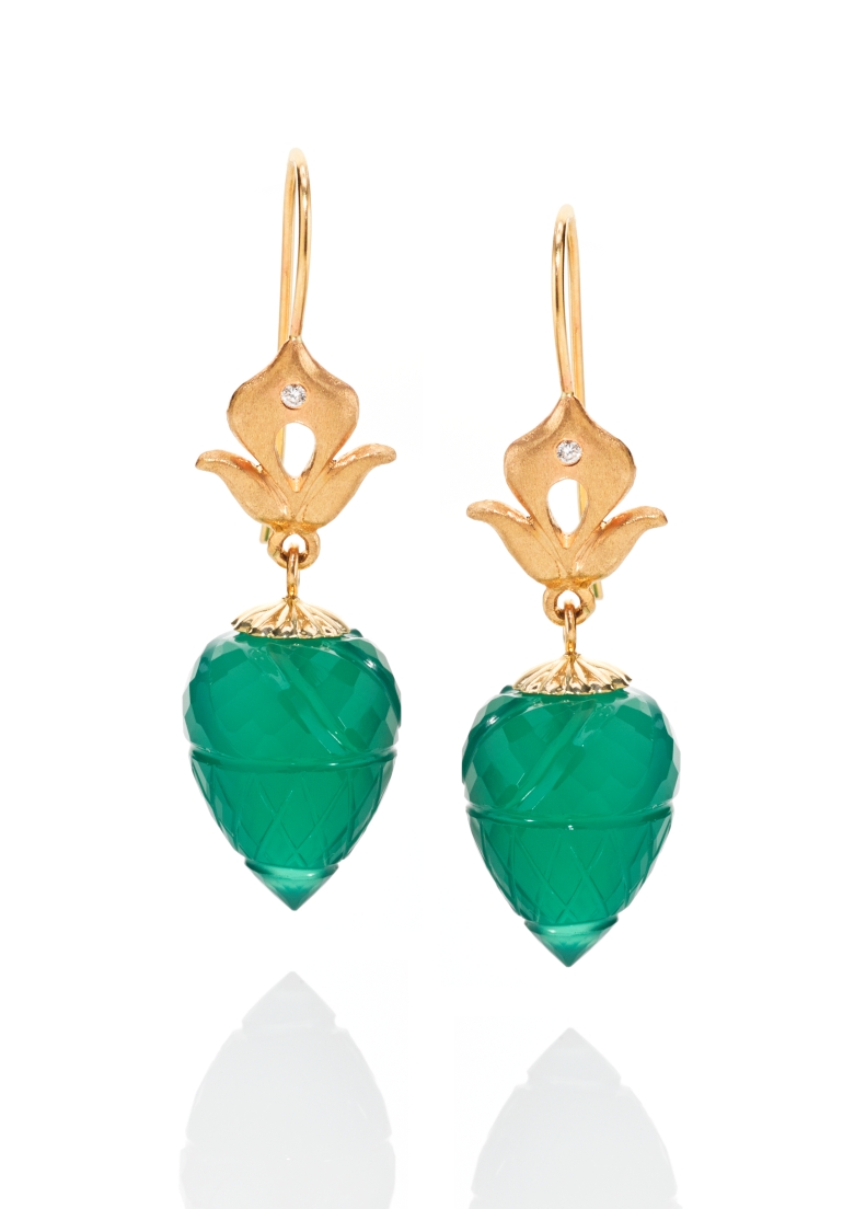 Minaret Green Onyx Earrings